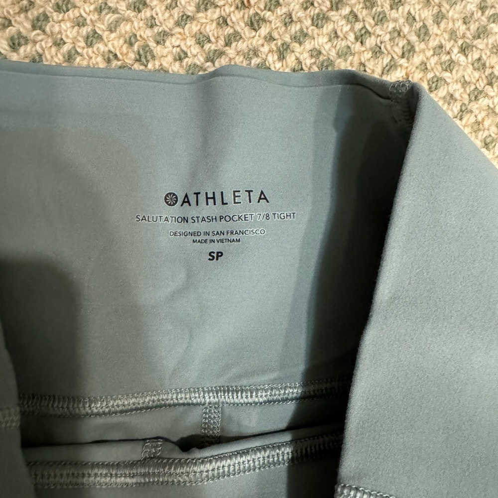 Athleta Salutation Stash Pocket II Colorblock 7/8 Tight Lead Green size SP - Picture 7 of 8